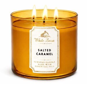 Bath & Body Works White Barn Salted Caramel 3 Wick Scented Candle